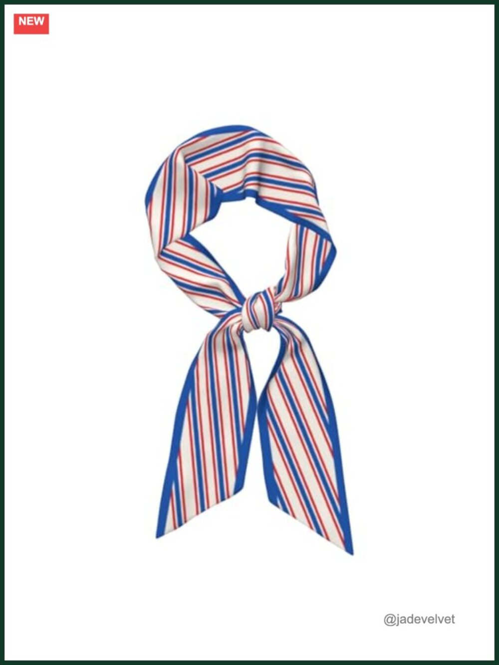 Patriotic Stripe Silk Feel Polyester Scarf Headscarf Handbag Accessory